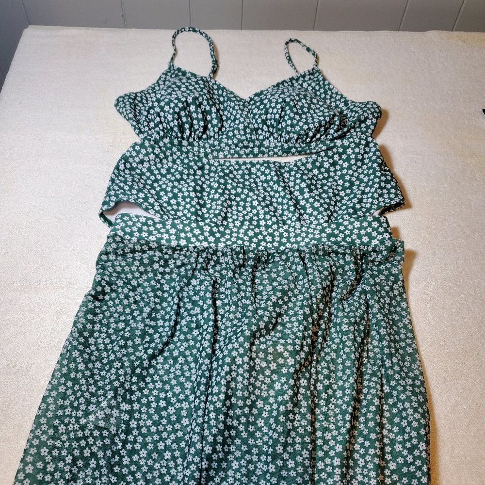 Floerns High Waisted Bikini Swimsuit with Beach Skirt NEW